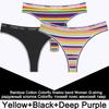 3PCS/Set Rainbow Colorful Striped Cotton Women Panties Sexy G-String Underwear Femme Finetoo Band Thong Intimate T-Back Lingerie