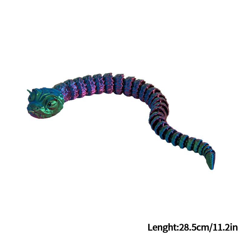 3D Printed Figures Movable Joint Snake Decoration Creative Reptile Snake Fish Tank Landscaping Figurines Crafts Gift Ornament