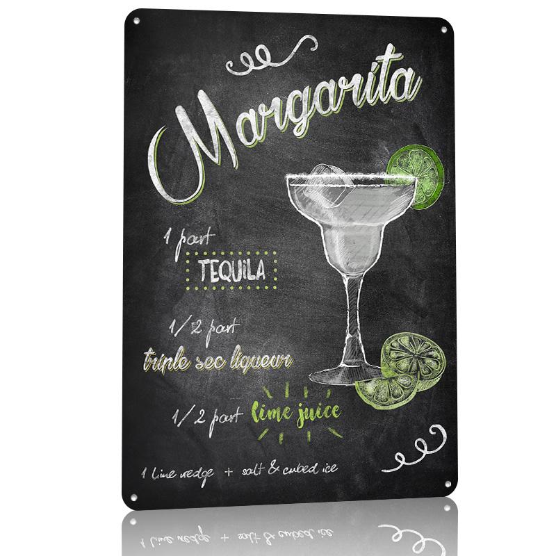 Margarita D Texture Metal Poster Customized Wall Art Tin Sign Gift for Mancave House Bedroom Decoration Gaming Bathroom Decor