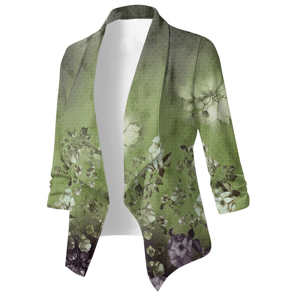 Женская повседневная модная легкая куртка средней длины с принтом в стиле ретро, кардиган