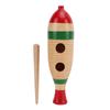 Wood Guiro Colorful Fish Shaped Straight Cylinder Guiro Percussion Instrument Toy for Children