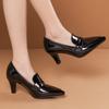 Элегантные черные туфли на высоком каблуке женские туфли-лодочки модельная обувь модные туфли на остром каблуке для вечеринки офисная обувь обувь для женщин удобные большого размера