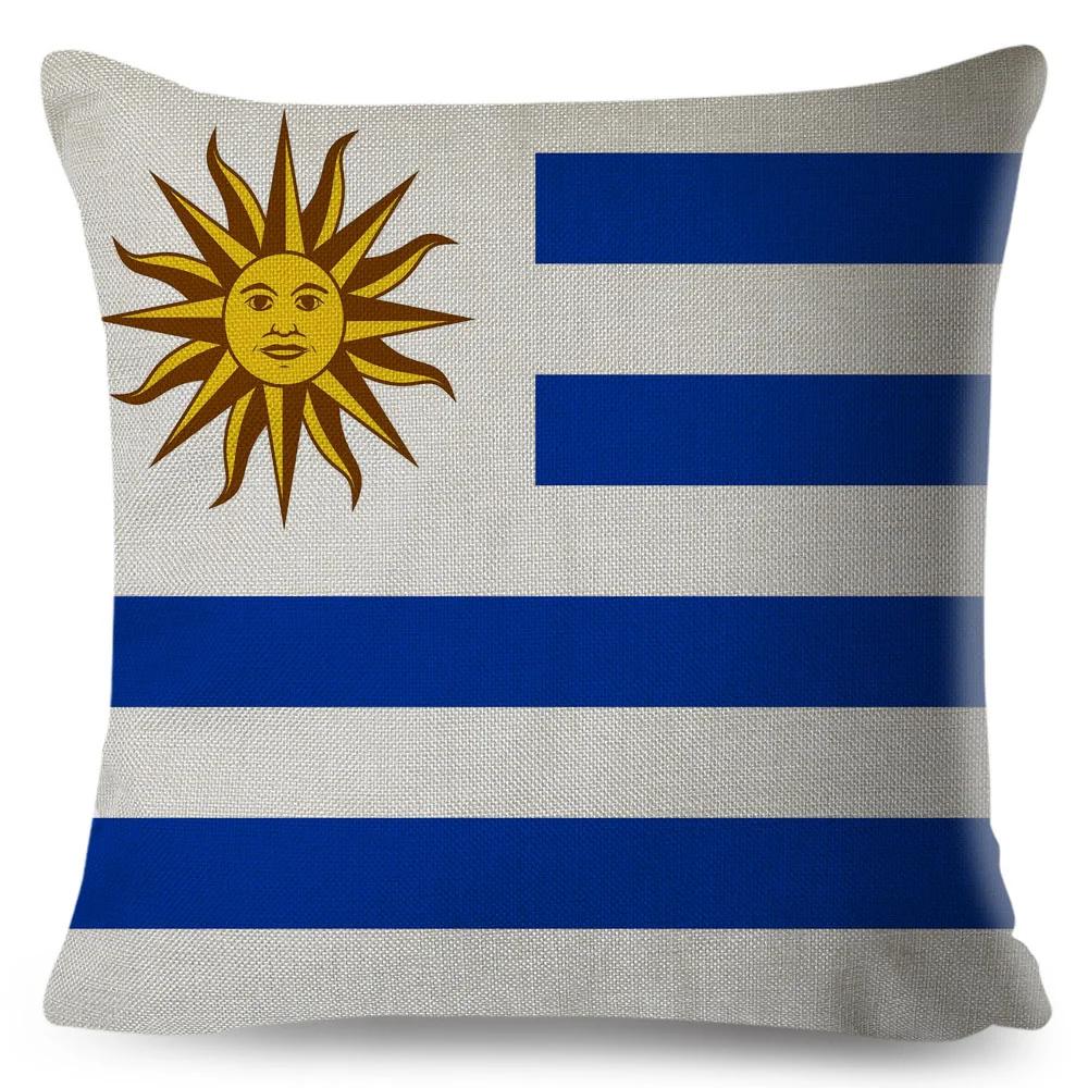 Чехол на подушку с национальным флагом в 50 стилях для дивана, декор для детской комнаты, наволочка с геометрическим принтом, наволочка из полиэстера 45x45 см