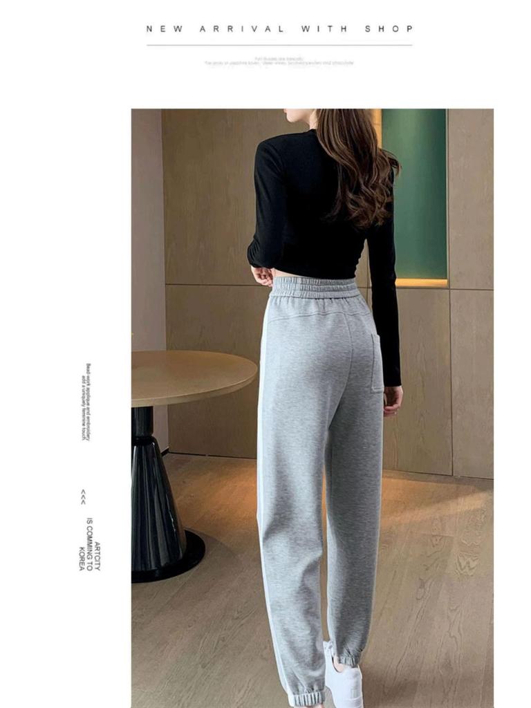 2025 Korean Style Women's Loose Fit Nine-Point Harem Leggings for Spring and Autumn