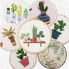 1 PC 3D European Style Green Plant Pattern Embroidery DIY Fabric Craft Kit