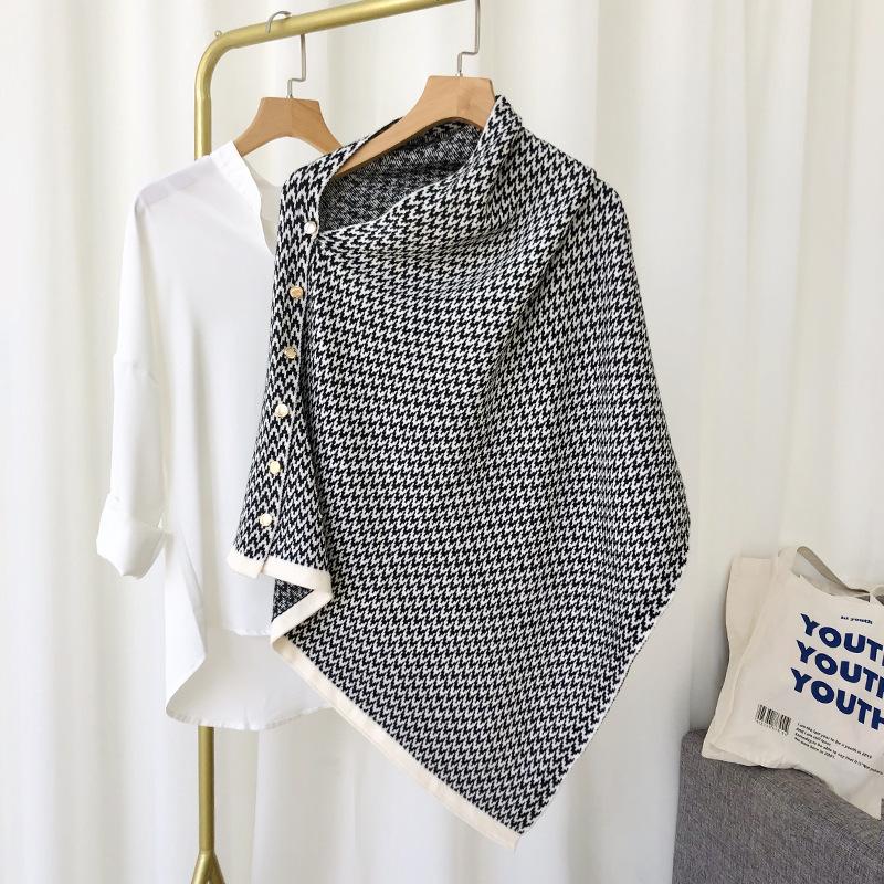 Распродажа Хиджаб Зимняя шаль на пуговицах Утолщенный теплый искусственный кашемировый шарф для женщин Бандана Пашмины Шарфы Пончо Платок Femme