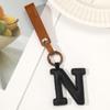 A To Z Pu Leather Initial Letter Keychain Women  Cartoon Candy Color Bag Phone Pendant Car Keyrings Jewelry Gifts