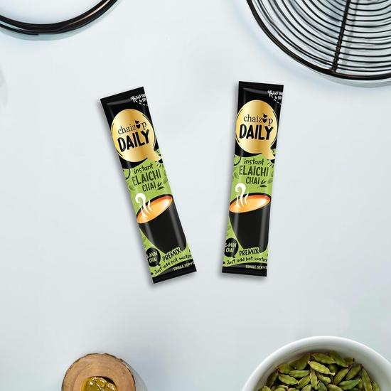 Chaizup Daily 1 Min Instant Elachi Chai Premix - 36 пакетиков | Вкусы Elachi | 36 порций | 504 г