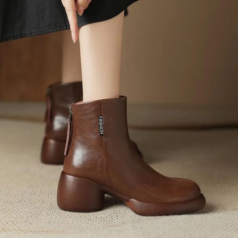 Ankle Boots for Women New In Autumn Winter 2025 High Quality Booties Designer Luxury Comfortable and Elegant Woman Short Shoes