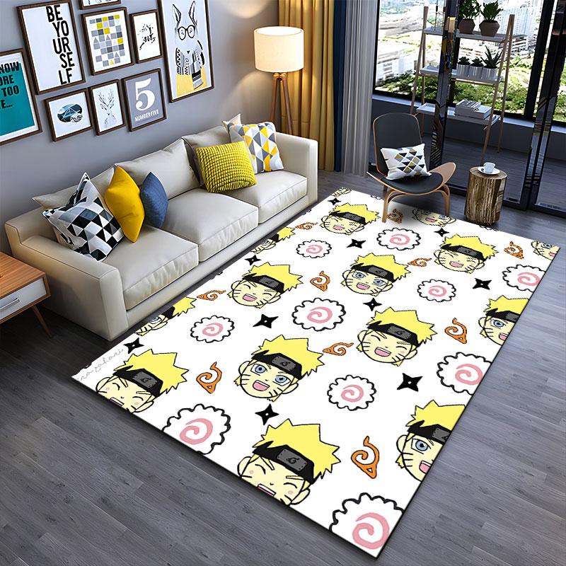 Anime Ninja Pattern Carpet suitable as a non-slip mat for the living room or bedroom sofa