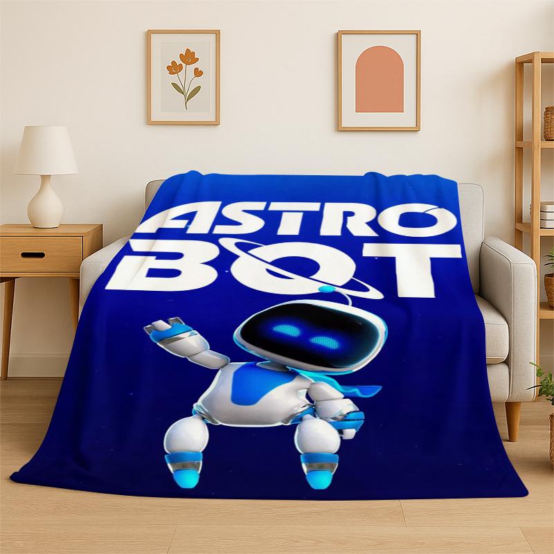 Игровой Astro Bot Мультяшное Фланелевое Одеяло Мягкое Теплое Плед для Спальни Гостиной Кровати Путешествий Кемпинга Пикника Подарок Ребенку