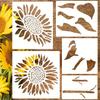 American Countryside Style, Children's Creative Drawing Board, 5 Pieces/set, Sunflower Theme, Flower Painting Template,  Washed DIY Graffiti Board