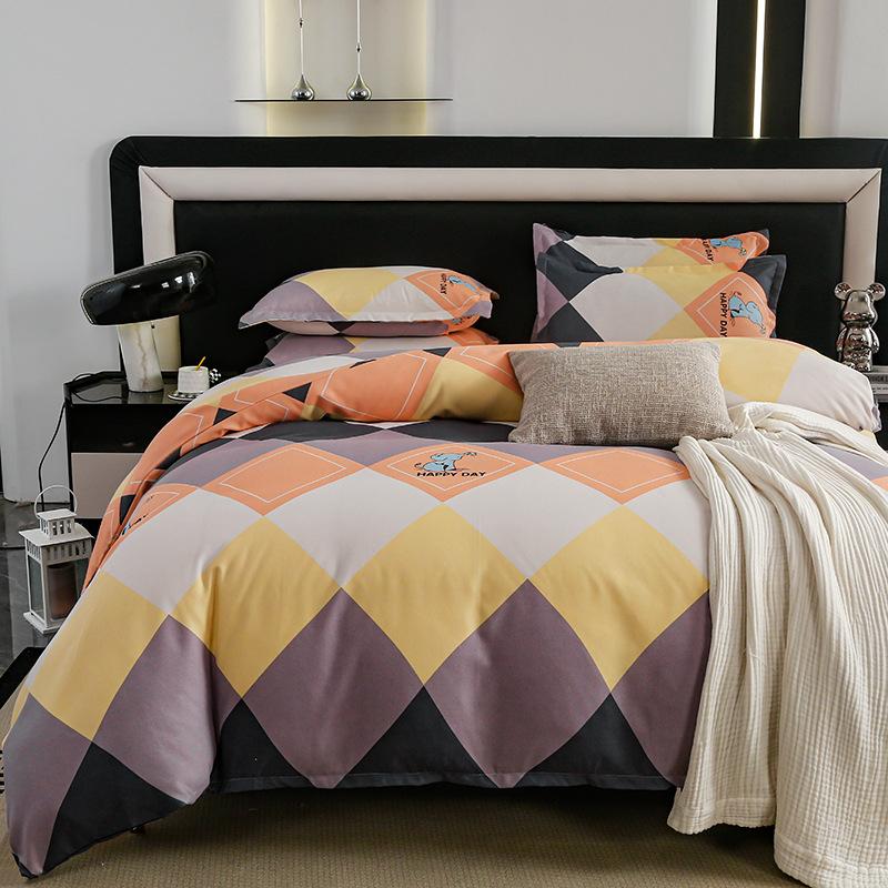 Комплект из четырех предметов из плотного хлопка с потертостями, комплект из 4 простыней и одеял, комплект из трех предметов для общежития