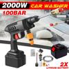 2000W 100Bar Wireless High Pressure Car Wash Washer Gun Foam Generator Water Gun Spray Cleaner for Makita 18V Battery