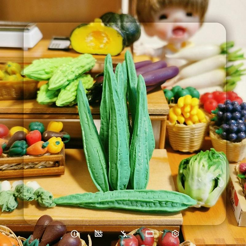1шт 1:12 Миниатюрных Овощей Кукольного Домика Пищевая Смола Мини Горькая Дыня Баклажан Люффа Игрушки Для Супермаркета Кухонная Модель Декор Игрушки