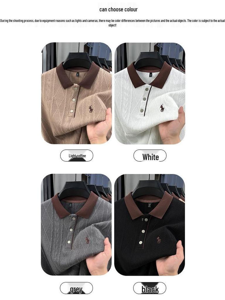 Мужской летний вязаный свитер с коротким рукавом в корейском стиле с жаккардовой вышивкой, 2025