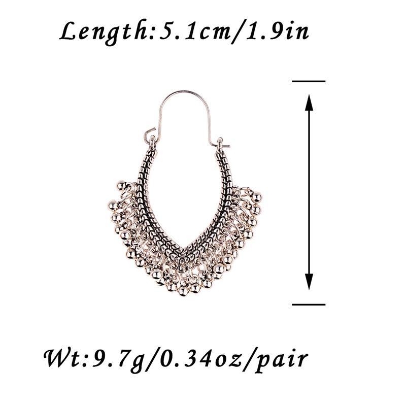 Indian Jhumka Zircon Vintage Bell Tassel Earring Boho Antique Ethnic Copper Plated Drop Hanging Earrings For Women Pendientes