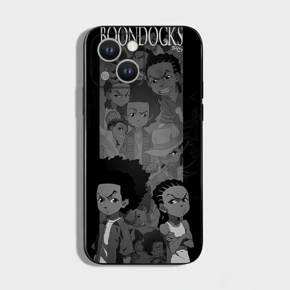 Cartoon The B-Boondocks Phone Case For iPhone 16,15,14,13,12,11 Plus,Pro Max,XS,X,XR,SE,Mini,8,7,Soft Silicone Black Cover
