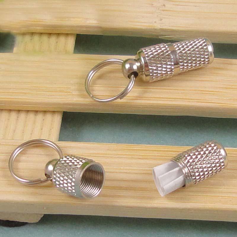 Стальной адресник-капсула в виде брелка с кольцом на ошейник кошки или собаки от потери