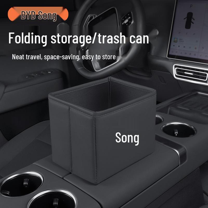Multifunctional Car Storage & Folding Trash Bin for BYD Song PLUS/L/PRO/EV