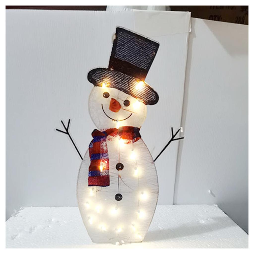Acrylic Snowman Ornament with LED Light Cute Lovely Interesting Santa Ornament for Holiday Party Decoration