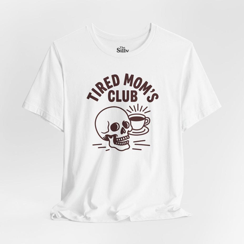 Tired Moms Club Skeleton Coffee Mama Shirt, Retro Graphic Tee