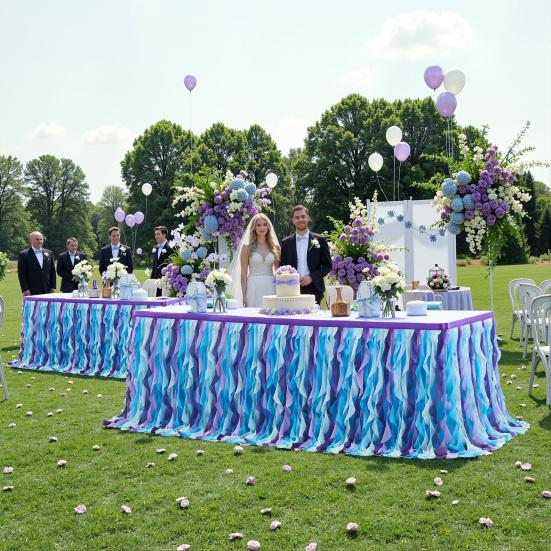 Curly Willow Table Skirt for Rectangle Round Tables 6ft Ruffle Tutu Table Cloth Reusable