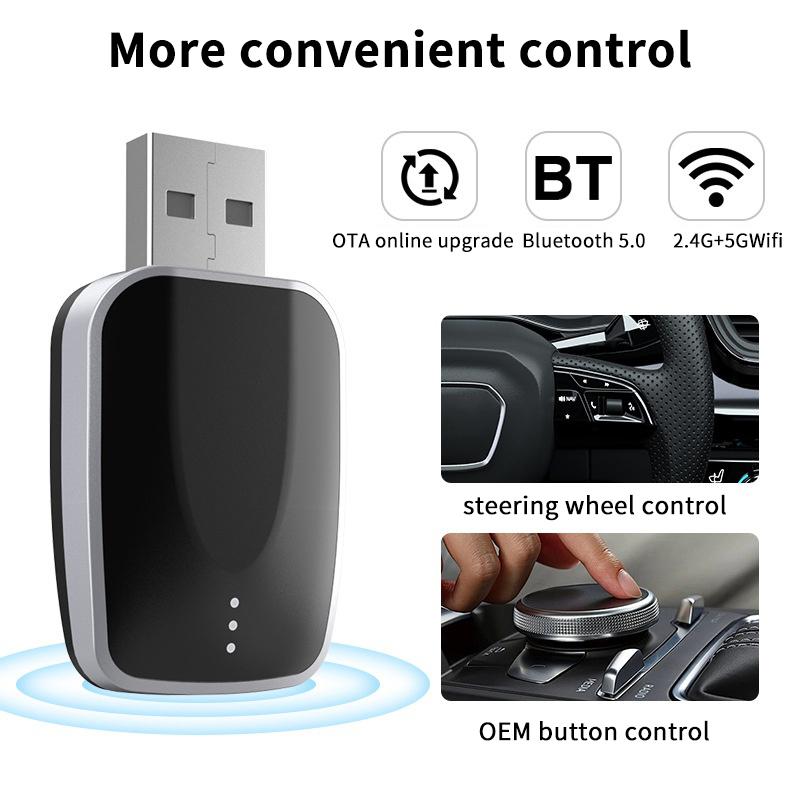 2 в 1 беспроводной Carplay Android Auto адаптер Ai Mini Box Plug&Play автоматическое подключение совместимо с 99% автомобилей для автомобильного радио