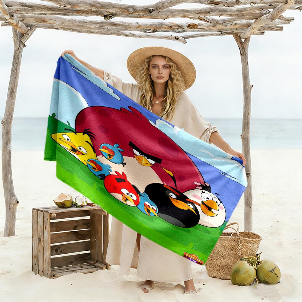 Angry Birds Beach Towel Soft Durable Quick-Dry Comfortable Lightweight Perfect for Traveling Yoga Camping and Swimming