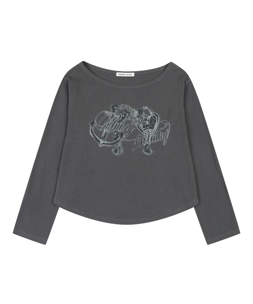 ORDINARY HOLIDAY Off-Shoulder Loose Fit Set-Up [Charcoal]