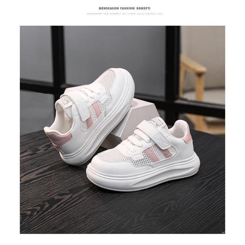 61 Show Little White Shoes Весна и лето Новые дышащие сетчатые туфли для девочек Легкая спортивная обувь для мальчиков