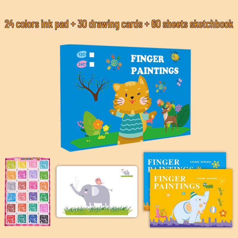 Portable Toddler Fingerprint Painting Book: Creative, Washable, Educational Toy for Early Learning