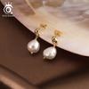 ORSA JEWELS Серьги из стерлингового серебра 925 пробы с культивированным пресноводным жемчугом для женщин Неправильные жемчужные серьги Бохо Свадебные украшения GPE78