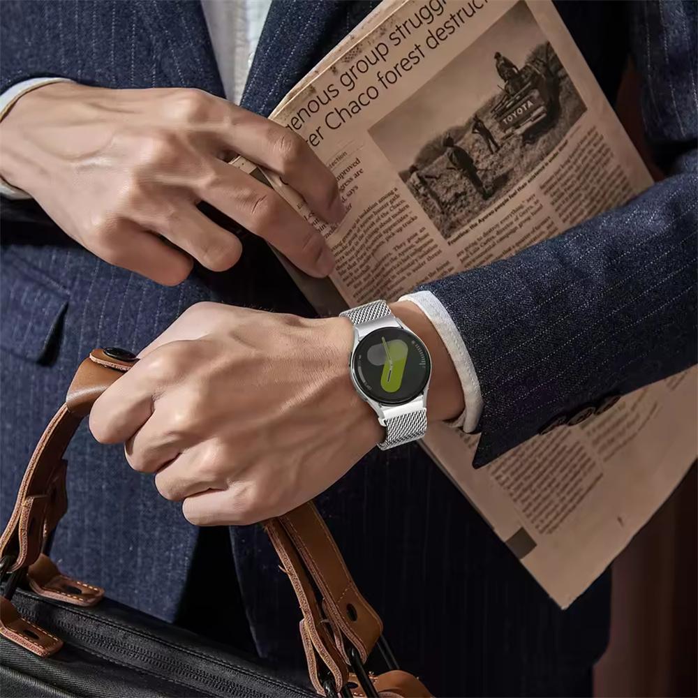 22mm Watch Band for Huami Amazfit Bip 5/Xiaomi Watch S2/Haylou Solar Plus LS16/Garmin Forerunner 265 Stainless Steel Thick Mesh Milanese Strap