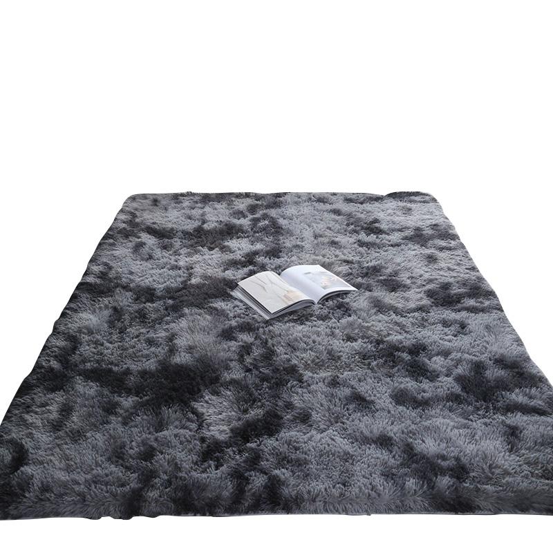 1PC Washable Fluffy Carpet Plush Rug Floor Mat Long Plush Tie Dye Large Size Soft Decoration Bedroom