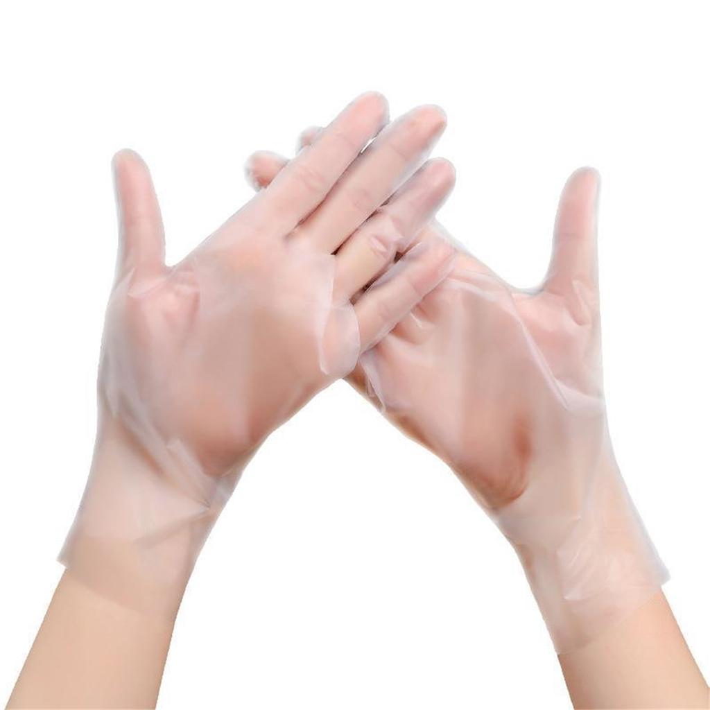 100PCS Disposable TPE Gloves Thicken Transparent Food Grade for Kitchen Baking Cooking CleaningM