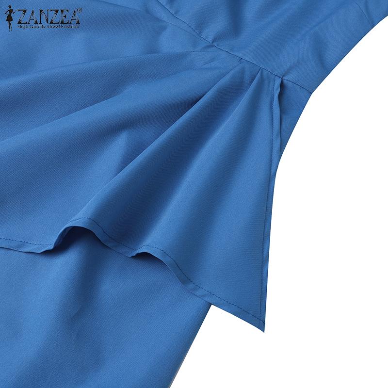 ZANZEA Женское повседневное элегантное платье с квадратным вырезом и короткими рукавами для лета