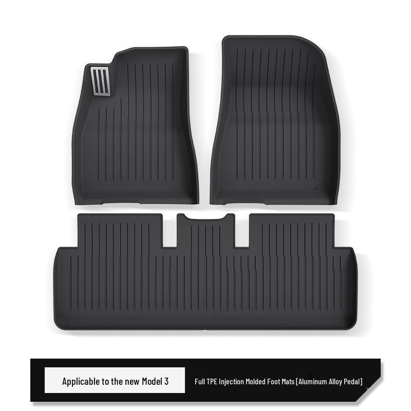 Экологичные напольные коврики из ТПЭ для Tesla Model 3 2023, Литые, в стиле педалей