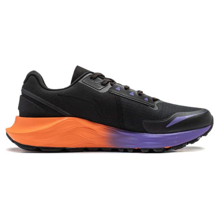 Li-Ning Yufeng Comfortable Versatile Shock Absorbing Non-Slip Wear-Resistant Low-Top Running Shoes Men Sneaker Black Orange Purple ARST055-3