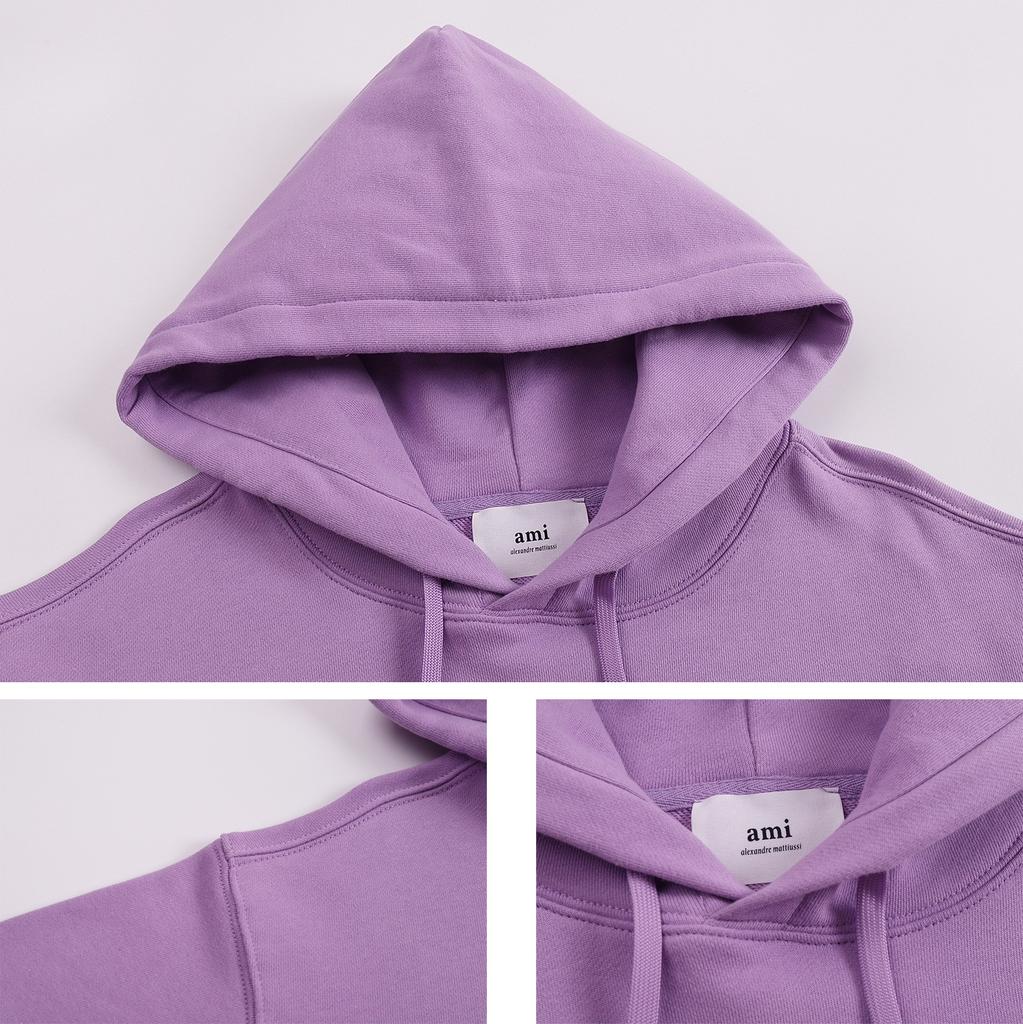 AMI 2025 Autumn and Winter New Embroidered High-quality Cotton Hooded Sweatshirt, Hoodie, Couple Pullover