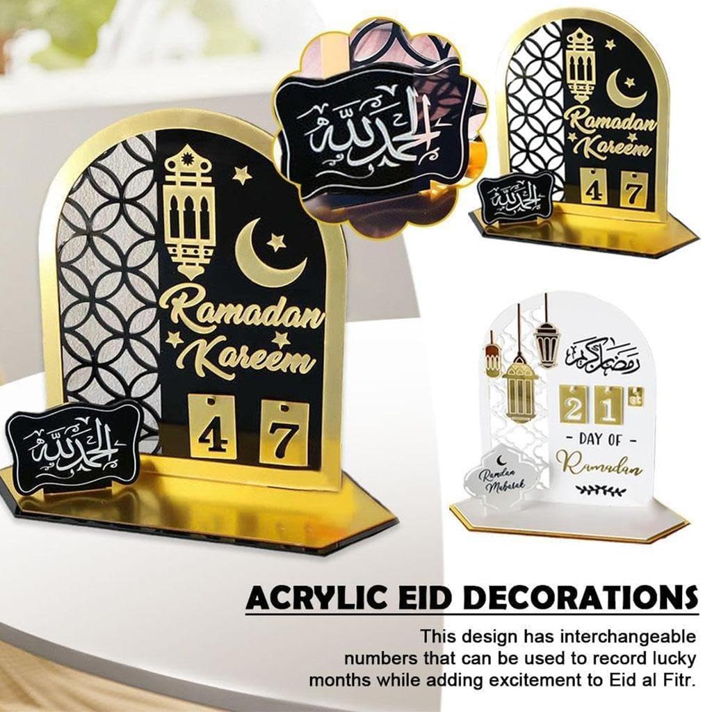 Ramadans Advent Calendar,2024 Eid Mubarak Christmas Decor Ramadans Advent Calendar Ornament,Acrylic Countdown Calendars