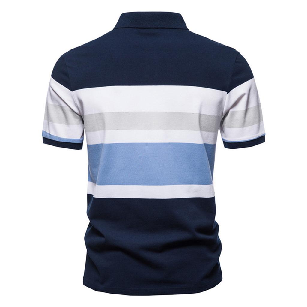 Men's Summer Fashion Striped Print Casual Short Sleeve T-shirt Men