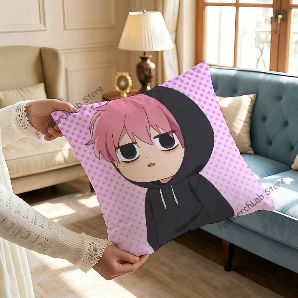 TTamon Anime Fukuhara Pillow Covers Cartoon Sofa Decorative Home Doublesided Printing Short Plush Cute Cushion Cover