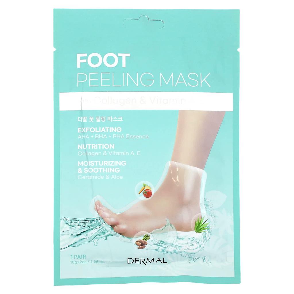 DERMAL Foot Peeling Exfoliation Mask, 2 Sets