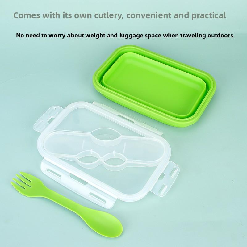 Silicone lunch box, foldable microwave silicone lunch box, refrigerator storage box, food preservation box, outdoor foldable lunch box