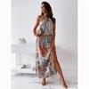Bohemian Beach Maxi Dresses Sleeveless Print Split Casual Women Summer Long Dress