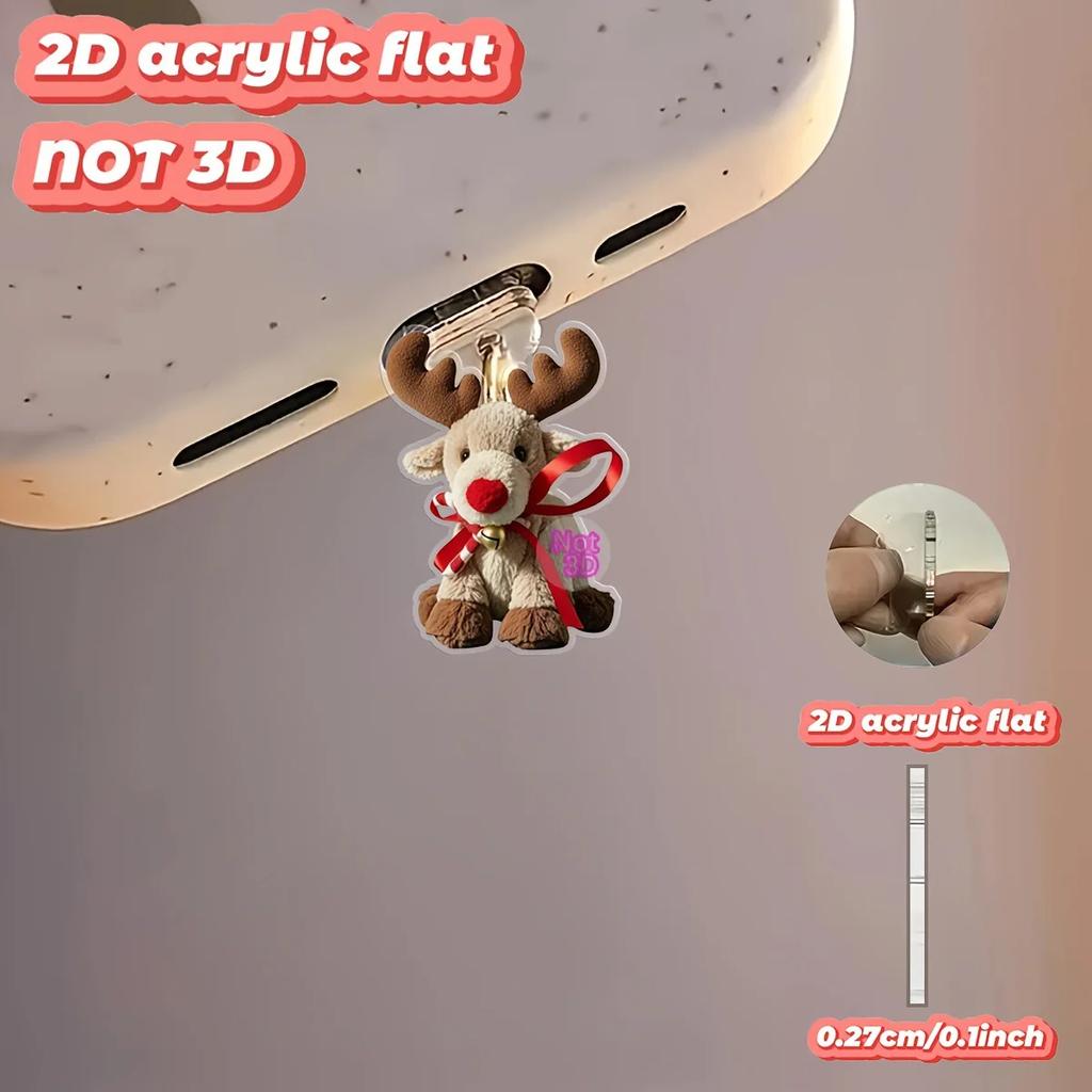 Случайные 5 штук 2D акриловых заглушек для защиты от пыли для телефона, яркие цвета, долговечные, пыленепроницаемые и прочные, подходят для праздничных подарков