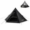 WnewTools BlackDog Hexagonal Pyramid Tent, Outdoor Camping Tent for 3-4 People, Large Space, Nature, Hiking, Camping, Tourist, Dinner, Picnic, Tent