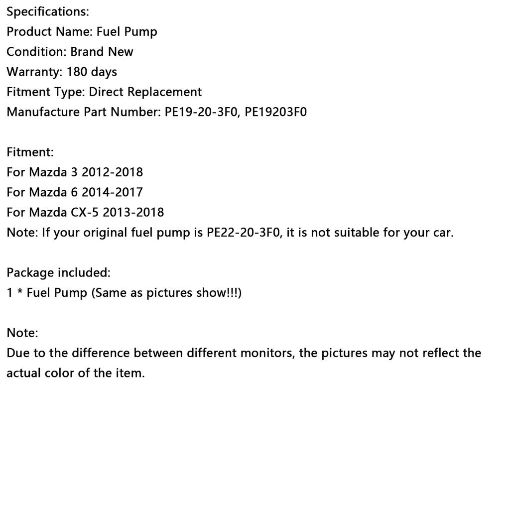 Насос высокого давления топлива подходит для MAZDA 3 2012-2018 6 2014-2017 CX-5 2013-2018