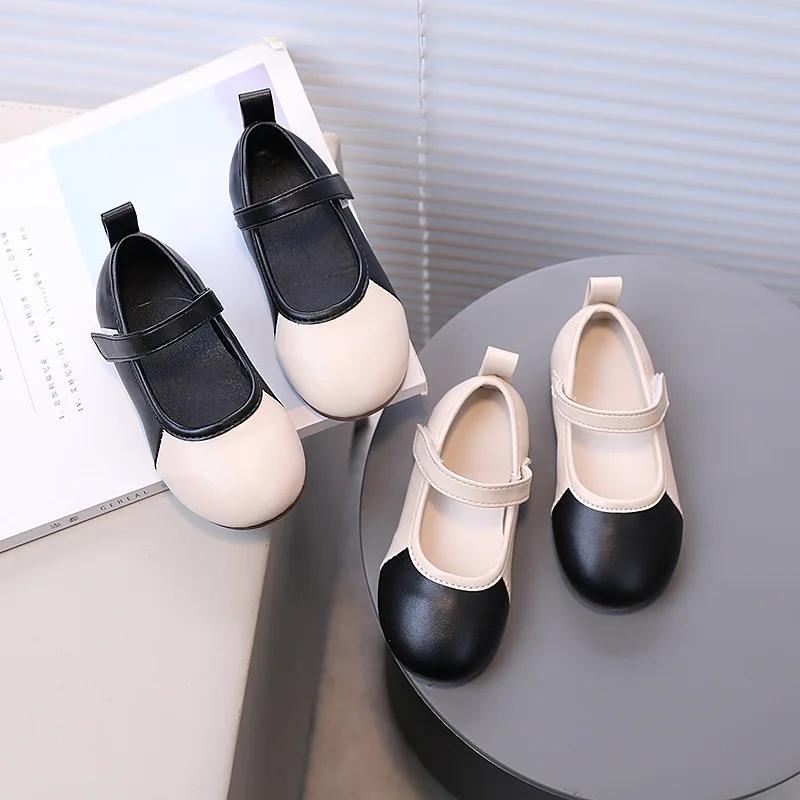 Сладкие шикарные туфли принцессы для девочек, детская модная обувь на плоской подошве, лоскутное сочетание цветов, для вечеринки, свадьбы, шоу, детские мягкие элегантные танцевальные туфли